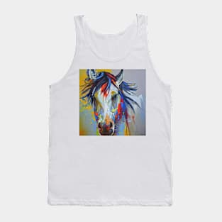 Colorful sketch of a horse`s head Tank Top